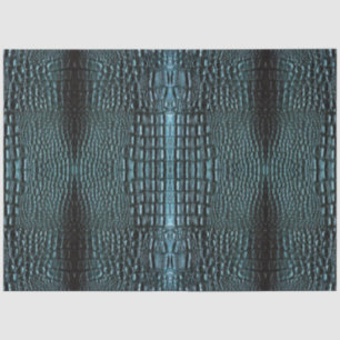 Papel De Seda Padrão de Textura do Couro do Alligador Azul
