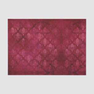 Papel De Seda Padrão de Textura Grunge em Damasco Dourado Magent