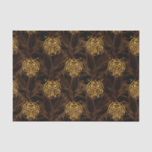 Papel De Seda Padrão de tigre da selva com brilho dourado