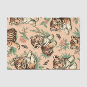Papel De Seda Padrão de Tigre de Bebê Cinto-Vintage
