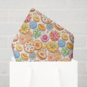 Papel De Seda Padrão de tiled de festa de biscoito bonito