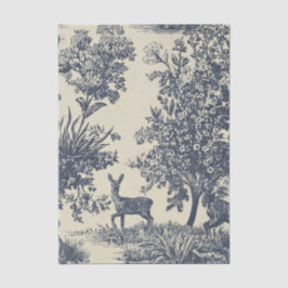 Papel De Seda Padrão de Toile de Veado Floresta Cénica Botânica