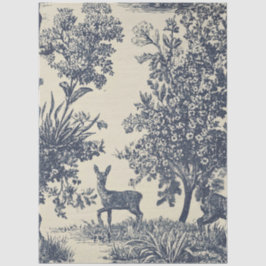 Papel De Seda Padrão de Toile de Veado Floresta Cénica Botânica