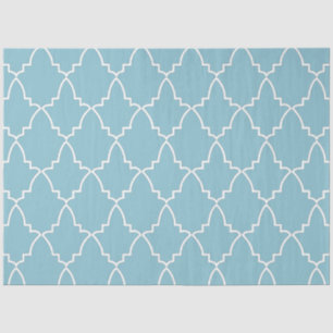 Papel De Seda Padrão de trava marroquina azul claro