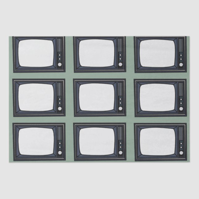 Papel De Seda Padrão de TV retrô clássico antigo (Frente )