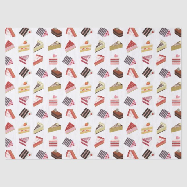 Papel De Seda Padrão de variedade de bolo (Frente )