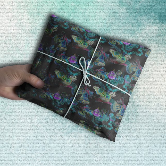 Papel De Seda Padrão de Vela de Natal Negra (Criador carregado)