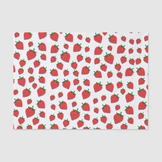 Papel De Seda Padrão de Verão de Morango (Frente )