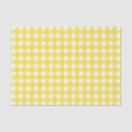 Papel De Seda Padrão de Verificação de Gingham Amarelo Sunny