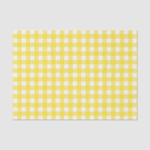 Papel De Seda Padrão de Verificação de Gingham Amarelo Sunny