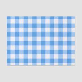 Papel De Seda Padrão De Verificação De Gingham Azul E Branco