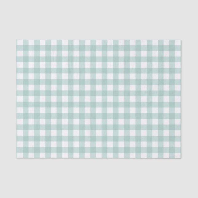 Papel De Seda Padrão de Verificação de Gingham Verde Clássico Si (Frente )