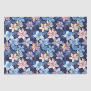 Papel De Seda Padrão de vidro mosaico de flores azuis e rosas el