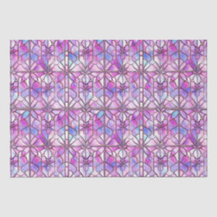 Papel De Seda Padrão de Vidro Pintado Falso Rosa Iridescente Ele