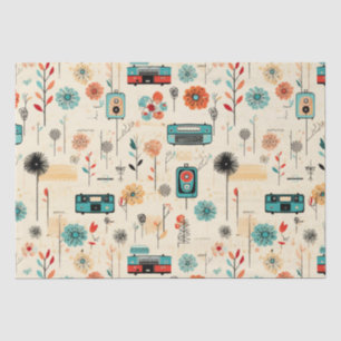 Papel De Seda Padrão de Vintage Floral & Camera (2)