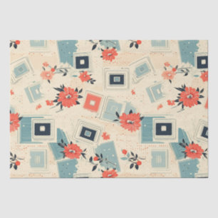 Papel De Seda Padrão de Vintage Floral & Camera (3)