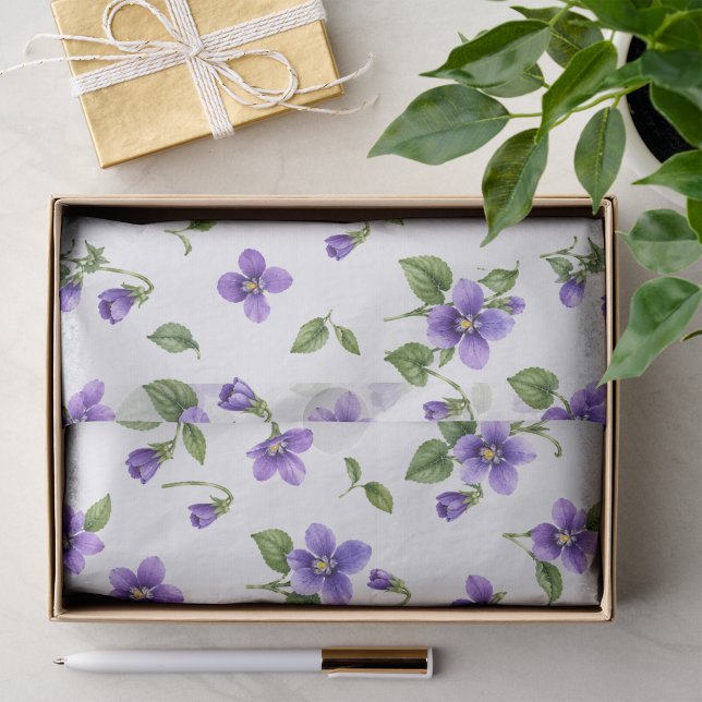 Papel De Seda Padrão de Violetas Roxas (Criador carregado)