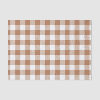 PAPEL DE SEDA PADRÃO DE XADREZ GINGHAM DE QUEDA BRANCA E MARCA