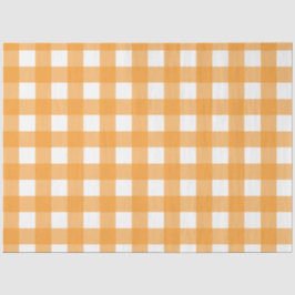 Papel De Seda Padrão de Xadrez Laranja de outono