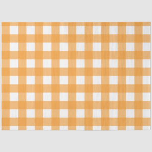 Papel De Seda Padrão de Xadrez Laranja de outono