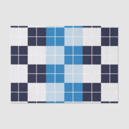 Papel De Seda Padrão de Xadrez Verificado com Azul