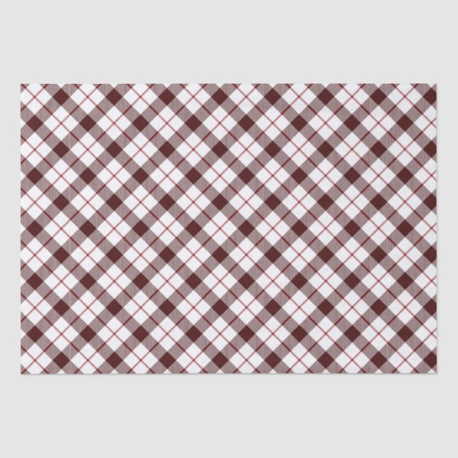 Papel De Seda Padrão de Xadrez Vermelha (Frente )