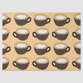 Papel De Seda Padrão de Xícara de Café
