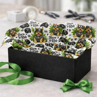 Papel De Seda Padrão de Yorkie Cachorro Fofo