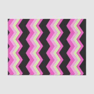 Papel De Seda padrão de zigzag preto fuchsia chevron