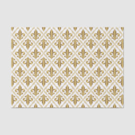 Papel De Seda Padrão Decorativo Dourado Fleur-de-Lis