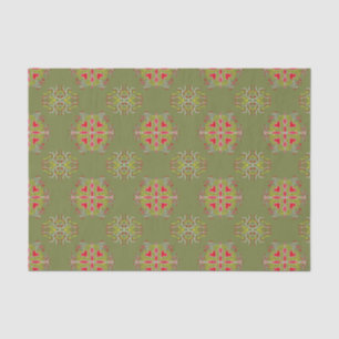 Papel De Seda Padrão decorativo verde-oliva
