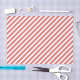 Papel De Seda Padrão diagonal de listras rosa e branco