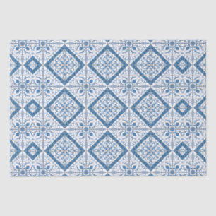 Papel De Seda Padrão do Azulejo Delft
