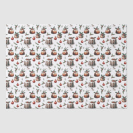 Papel De Seda Padrão do bolo de Natal