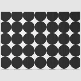 Papel De Seda Padrão do Círculo Geométrico Retro Branco Preto