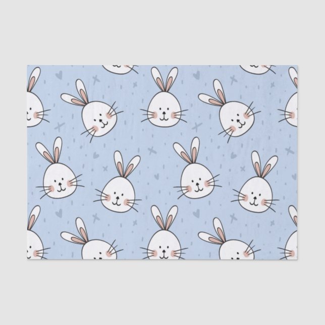 Papel De Seda Padrão do coelho coelho adorável (Frente )