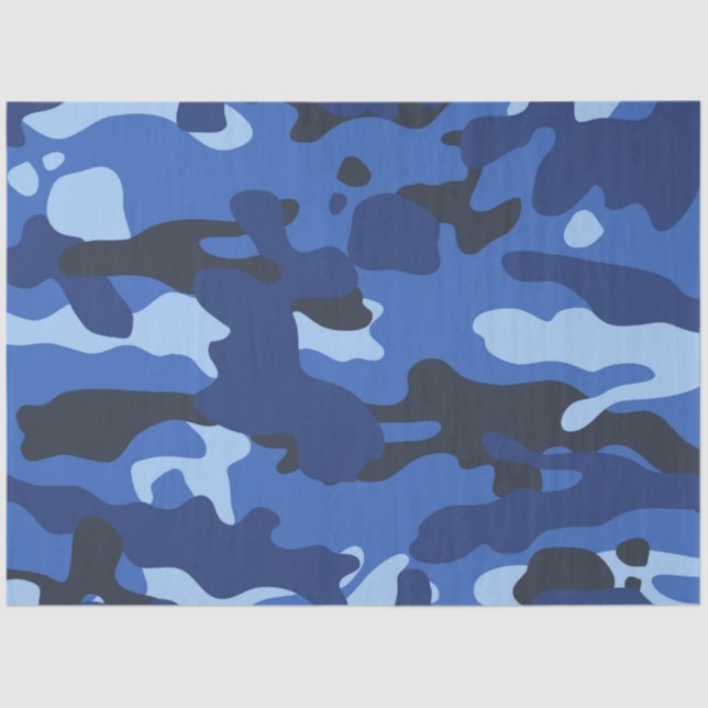 Papel De Seda Padrão do Exército Azul Camo de Camuflagem (Frente )