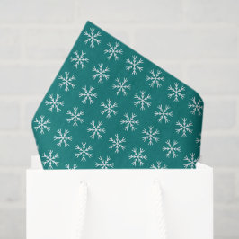 Papel De Seda Padrão do Floco de Neve no Feriado de Natal Teal