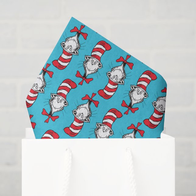 Papel De Seda Padrão do Gato no Chapéu (Sacola de presentes)