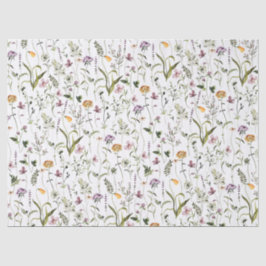 Papel De Seda Padrão do Jardim de Flores Selvagens
