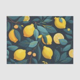 Papel De Seda Padrão do jardim de limão. Fruta tropical amarela