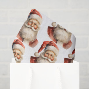 Papel De Seda Padrão do Papai Noel de Natal Retroativo