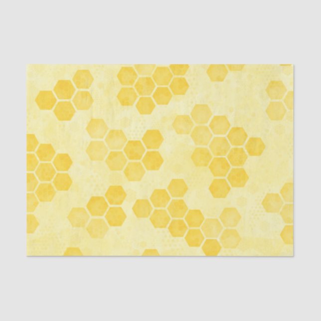 Papel De Seda Padrão do Pastel Yellow Honeycomb (Frente )