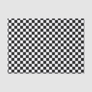 Papel De Seda Padrão do quadro de verificação preto e branco