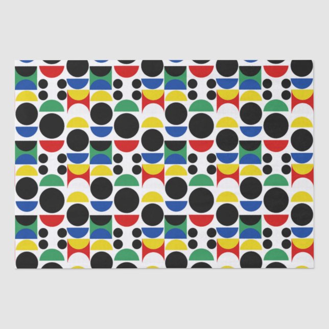 Papel De Seda Padrão do século de Médio Bauhaus escandinavo (Frente )