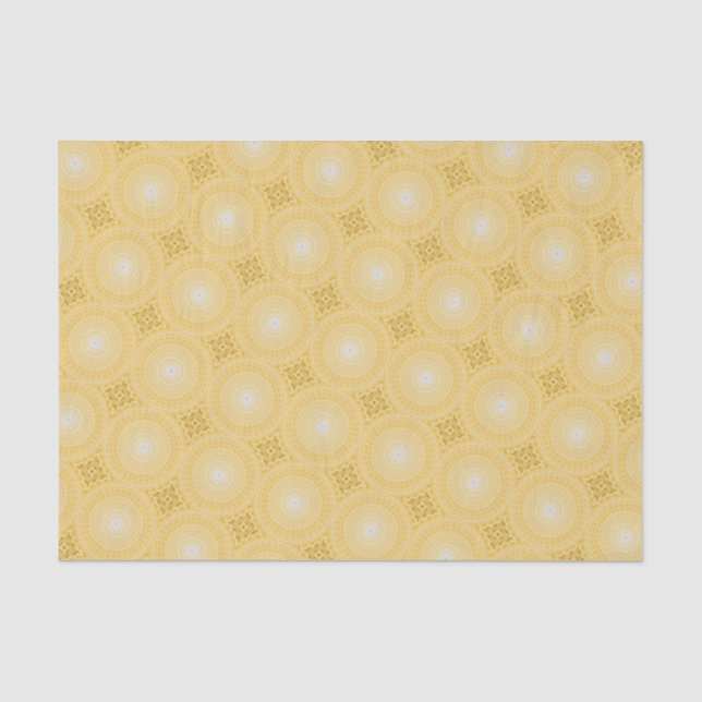 Papel De Seda Padrão dos círculos amarelos (Frente )
