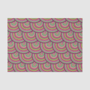 Papel De Seda Padrão dos Círculos Psicodélicos do Arco-Íris 