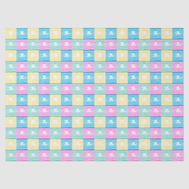 Papel De Seda Padrão dos navios à vela (Frente )