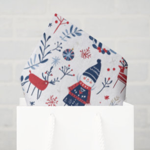 Papel De Seda Padrão dos símbolos de Natal do tema escandinavo