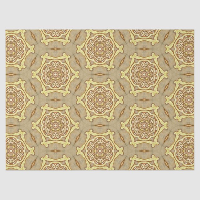 Papel De Seda Padrão Dourado (Frente )